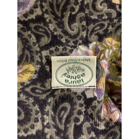 Vintage Laura Ashley Floral Paisley Corduroy Velvet Trim Dress M Cottagecore - Picture 5 of 5